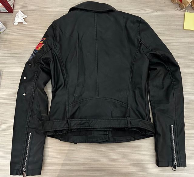 Giacca Biker pelle Donna Floreale S