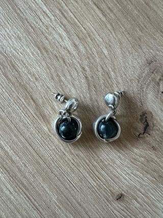 Pendientes Uno de 50 verde azulado y Plata