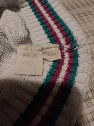 Gilet Fila cotone bianco con righe