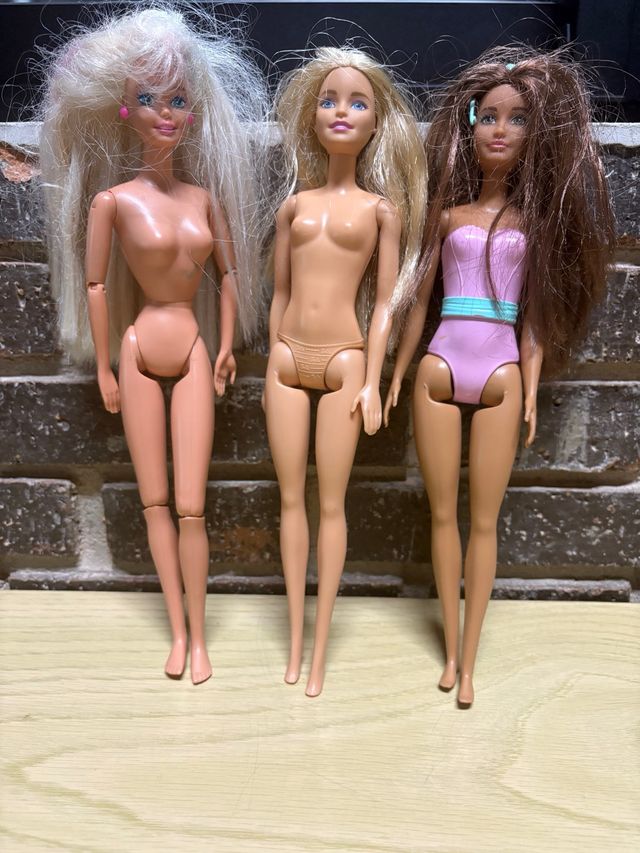 Lote de 3 Bonecas Barbie Mattel 1993/2015/2017