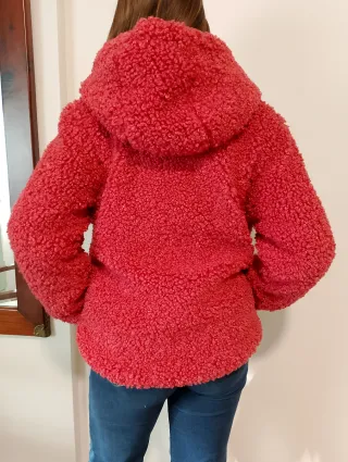 Chaqueta borreguito granate/roja