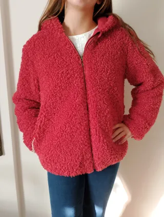 Chaqueta borreguito granate/roja