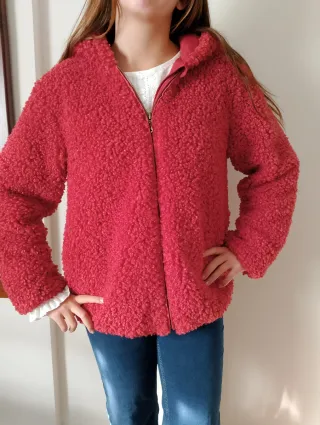 Chaqueta borreguito granate/roja