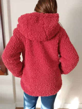 Chaqueta borreguito granate/roja