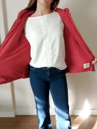 Chaqueta borreguito granate/roja