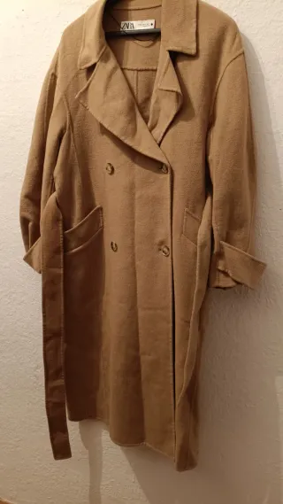 Abrigo paño lana oversize Zara