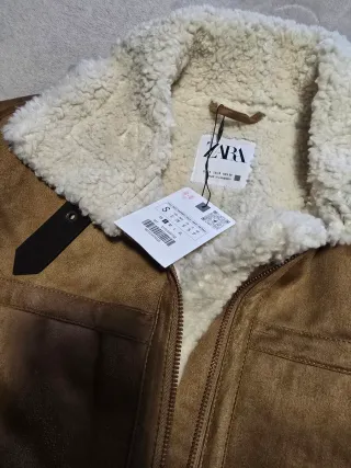 Cazadora Zara ante y borreguito Talla S