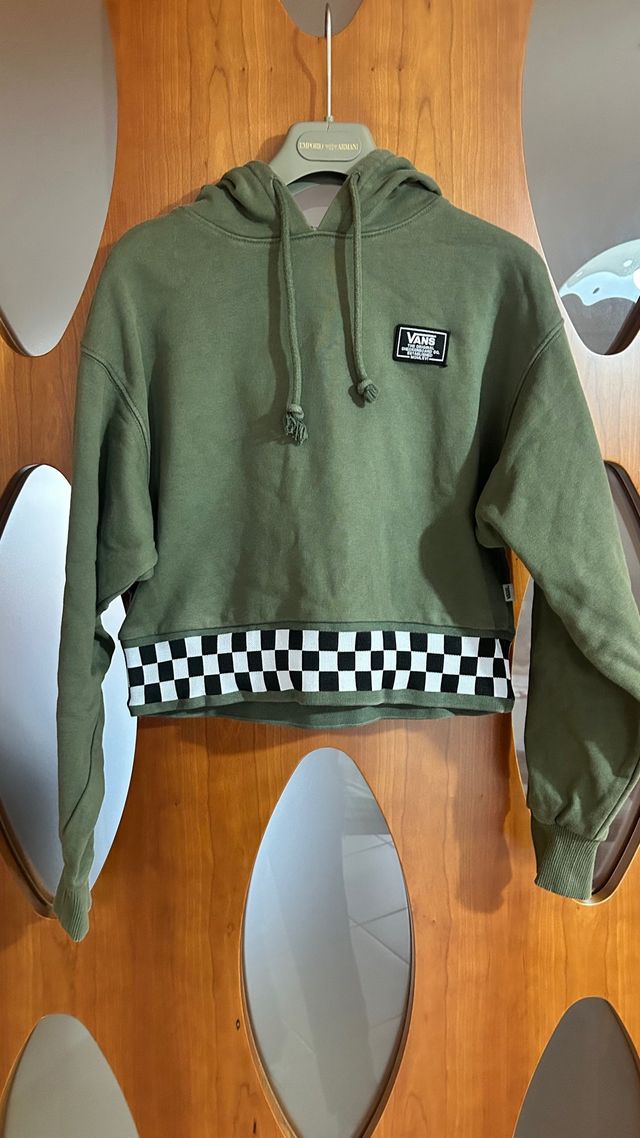Felpa Cropped Vans Verde Talla XS