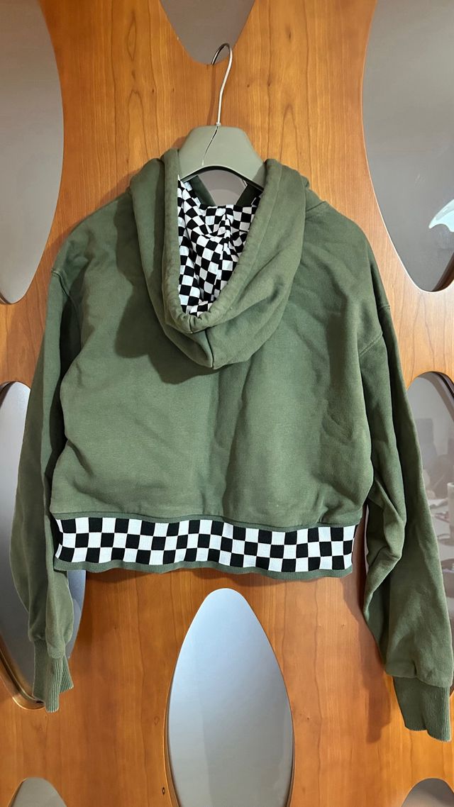 Felpa Cropped Vans Verde Talla XS