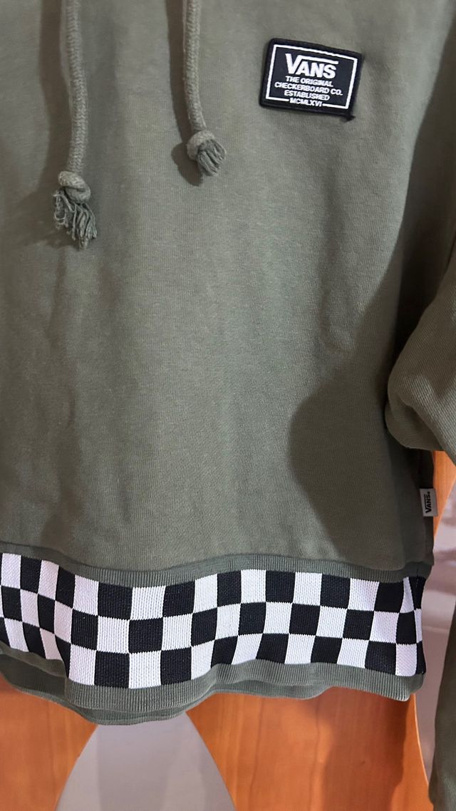 Felpa Cropped Vans Verde Talla XS