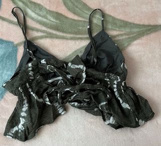 Top verde y blanco Stradivarius