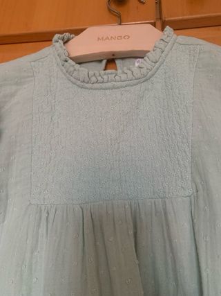 Blusa Mango Teal Volantes