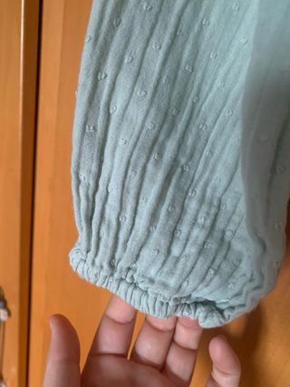 Blusa Mango Teal Volantes