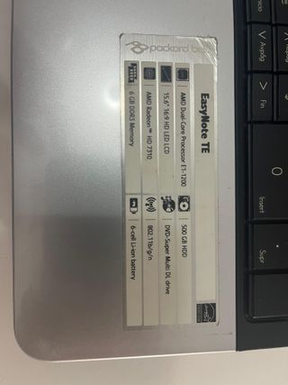 Packard Bell Portátil + Bolso Negro/Gris