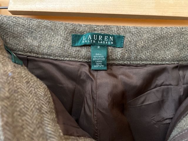 Pantalón lana Ralph Lauren verde jaspeado