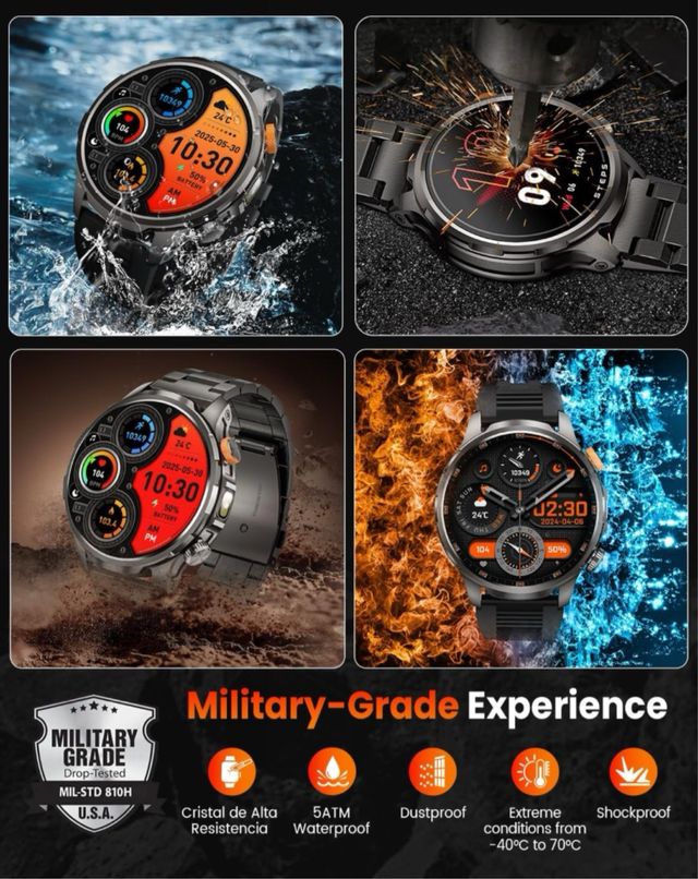 Reloj Inteligente Militar Hombre Llamadas smart