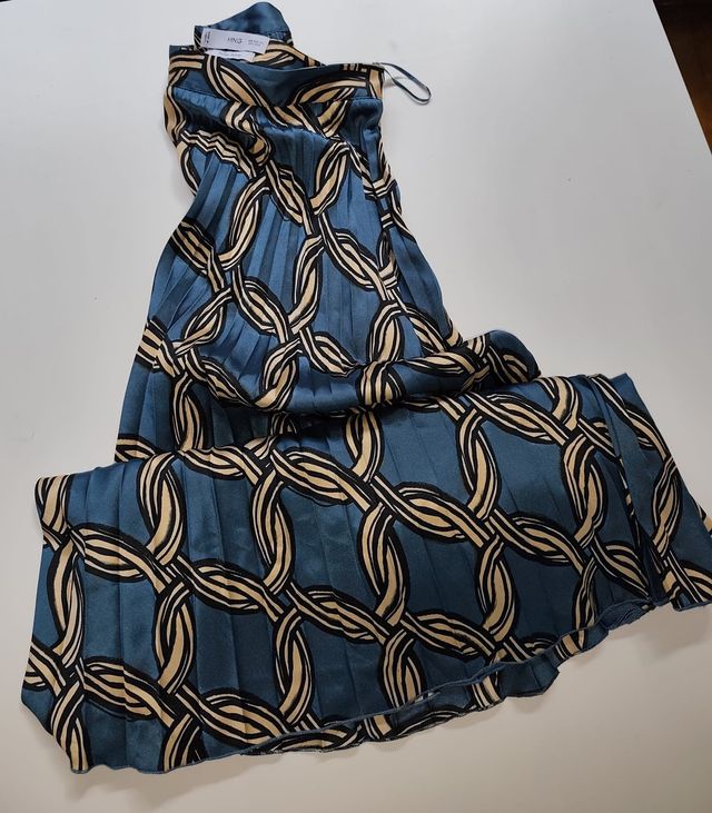 Falda Mango Satinada Estampada Talla XS