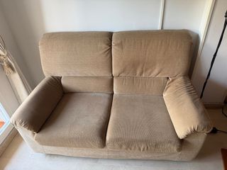 Sofá de tela beige 2 plazas