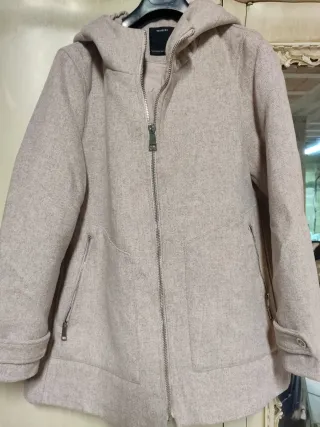 Cappotto donna rosa cipria tg 44 con cappuccio
