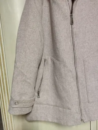 Cappotto donna rosa cipria tg 44 con cappuccio