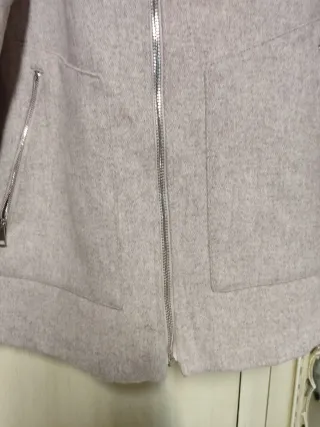 Cappotto donna rosa cipria tg 44 con cappuccio