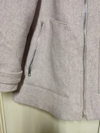 Cappotto donna rosa cipria tg 44 con cappuccio