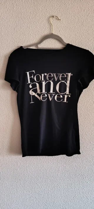 Camiseta Zara Negra Forever and Never