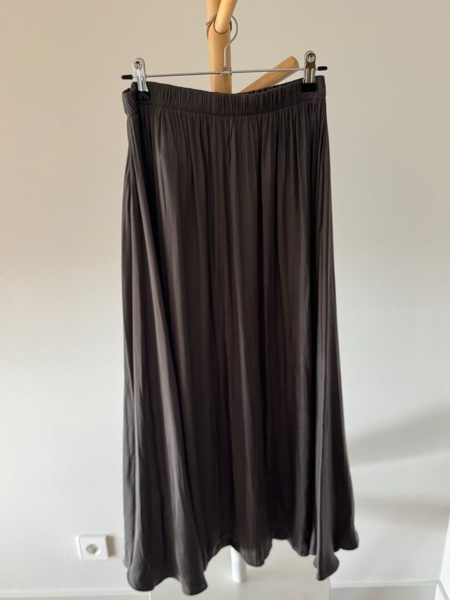 Falda larga Zara gris