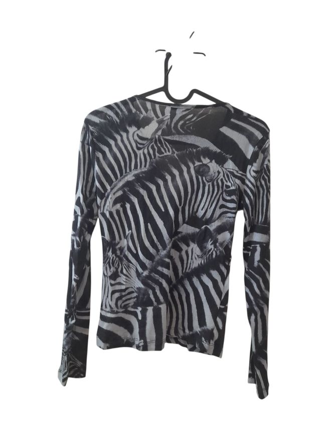 Camiseta Lycra Mujer Estampada Cebra Manga Larga
