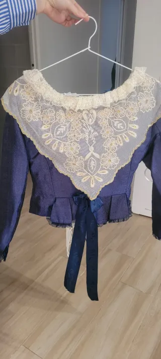 Traje de Fallera azul y blanco