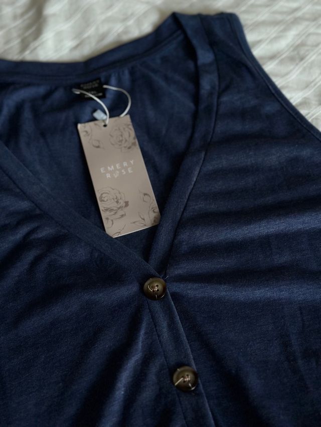 Camisa sin mangas Emery Rose azul