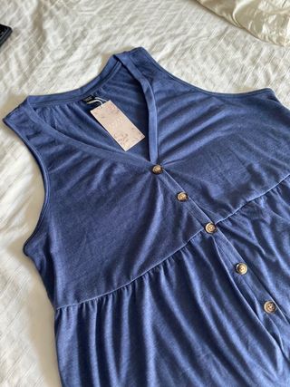 Camisa sin mangas Emery Rose azul