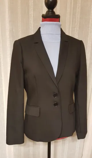 Traje de chaqueta negro mezcla algodón