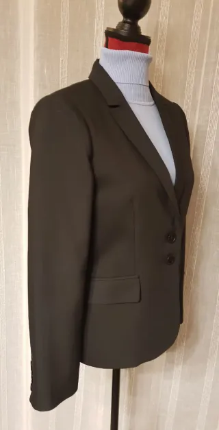 Traje de chaqueta negro mezcla algodón