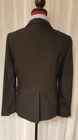 Traje de chaqueta negro mezcla algodón