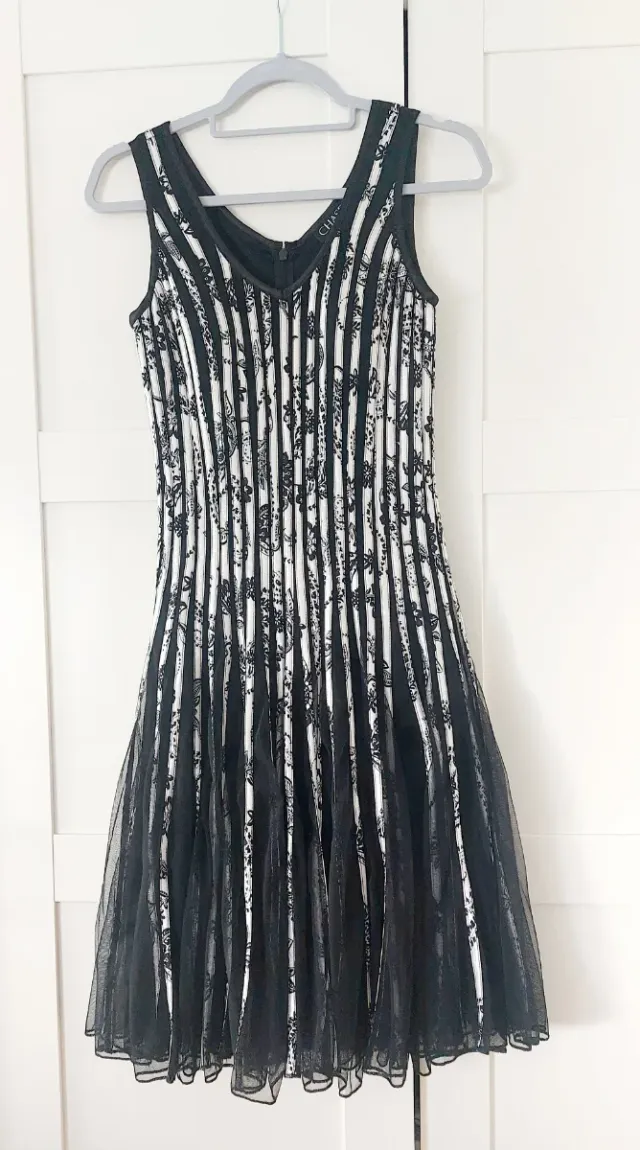 Vestido CHAPS Talla M Rayas Tul