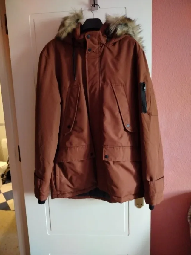 Chaquetón Bershka Marrón Talla L