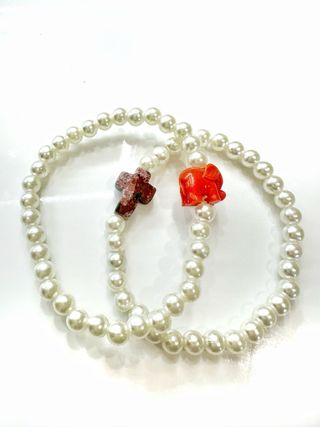 Pack Pulseras Perlas Cruz Elefante