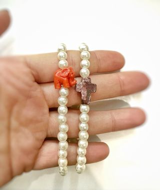 Pack Pulseras Perlas Cruz Elefante