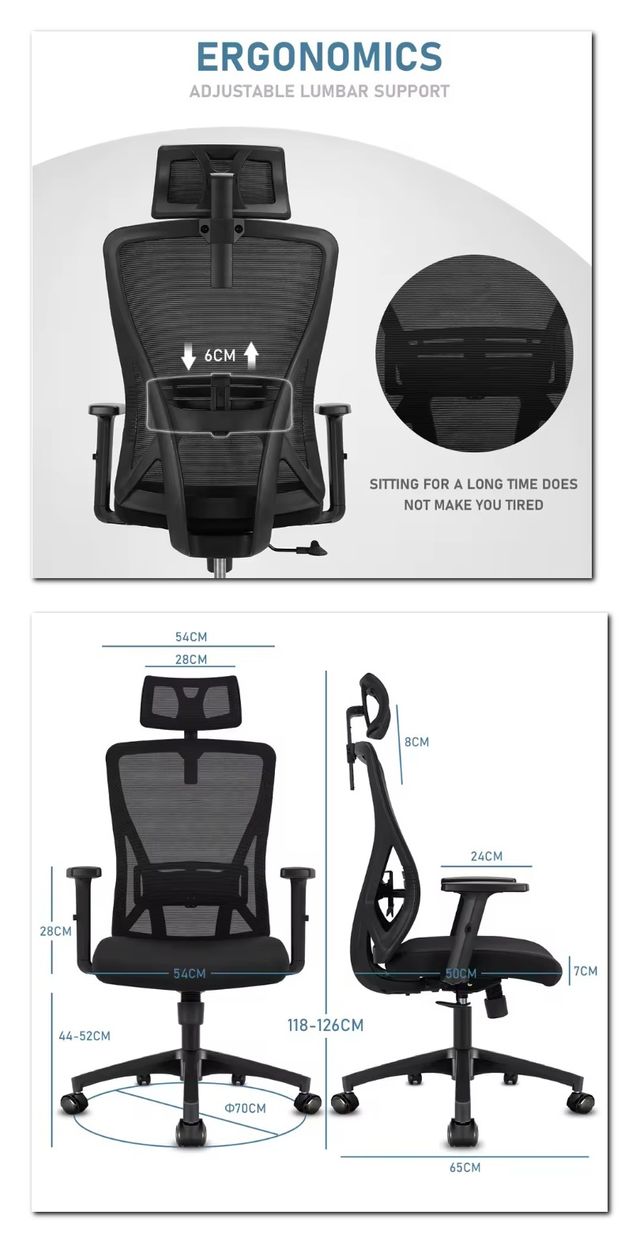 Silla de oficina con respaldo alto
