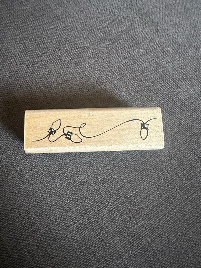 Sello de madera luces navideñas