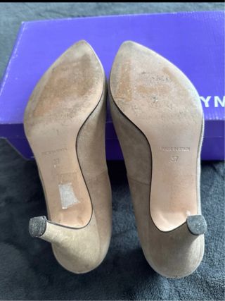 Zapatos de tacón Payma ante beige talla 40