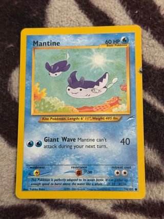 Mantine Neo Destiny 74/105 Carta Pokémon