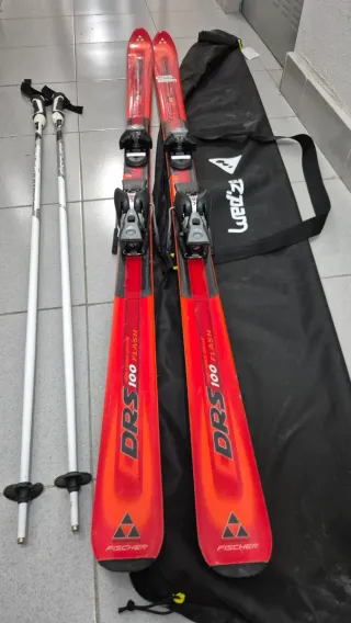 Esquís Fischer DRS 100 Flash + bastones + funda