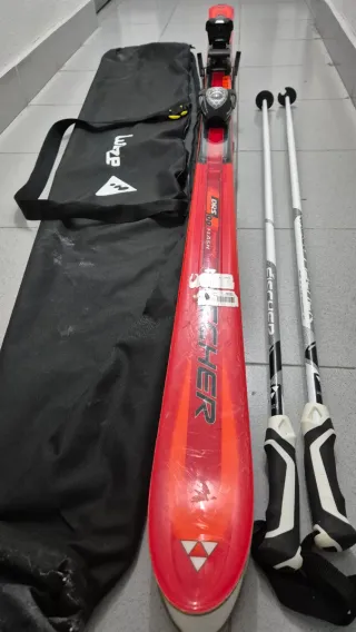 Esquís Fischer DRS 100 Flash + bastones + funda