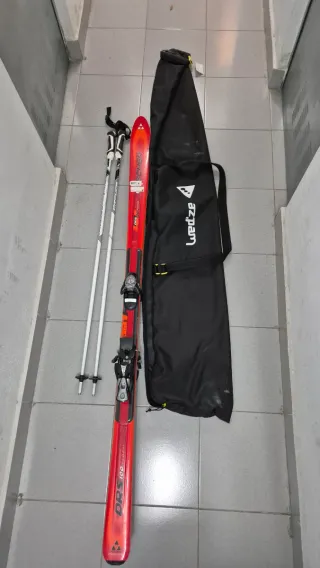 Esquís Fischer DRS 100 Flash + bastones + funda