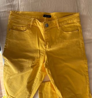 Pantalones skinny amarillos Massimo Dutti talla 38