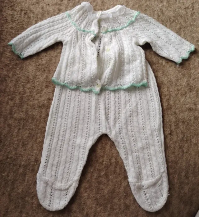 Conjunto bebê de malha azul 0-3 meses