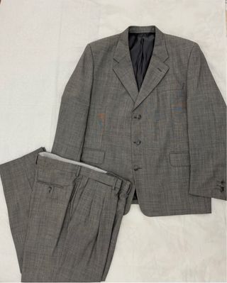 Traje de caballero gris cheviot