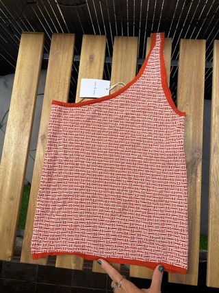 Top Ese o Ese Rojo y Blanco